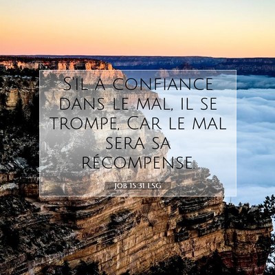 Picture 07 - Job 15:31 LSG - S'il a confiance dans le mal, il se trompe, Car - Bible Verse Picture