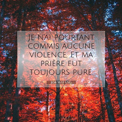 Picture 07 - Job 16:17 LSG - Je n'ai pourtant commis aucune violence, Et ma - Bible Verse Picture