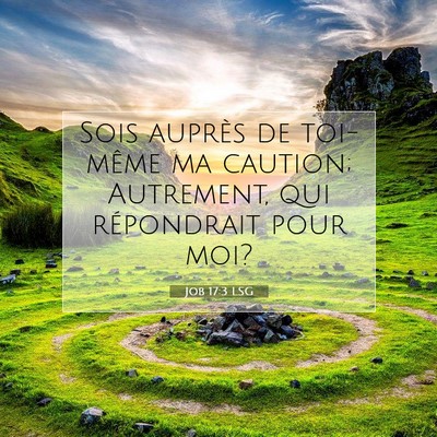 Picture 07 - Job 17:3 LSG - Sois auprès de toi-même ma caution; Autrement, - Bible Verse Picture