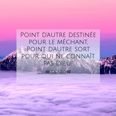 Picture 07 - Job 18:21 LSG - Point d'autre destinée pour le méchant, Point - Bible Verse Picture