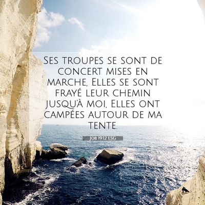 Picture 07 - Job 19:12 LSG - Ses troupes se sont de concert mises en marche, - Bible Verse Picture