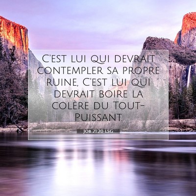 Picture 07 - Job 21:20 LSG - C'est lui qui devrait contempler sa propre ruine, - Bible Verse Picture