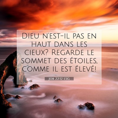 Picture 07 - Job 22:12 LSG - Dieu n'est-il pas en haut dans les cieux? Regarde - Bible Verse Picture
