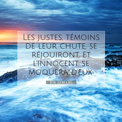 Picture 07 - Job 22:19 LSG - Les justes, témoins de leur chute, se - Bible Verse Picture