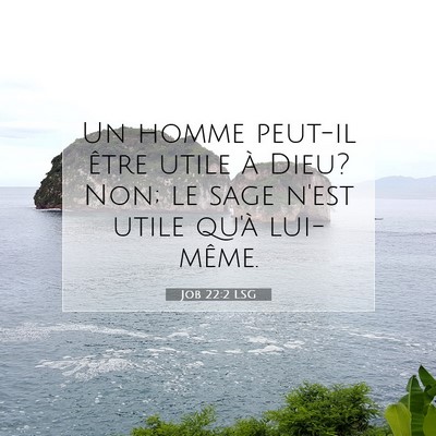 Picture 07 - Job 22:2 LSG - Un homme peut-il être utile à Dieu? Non; le - Bible Verse Picture