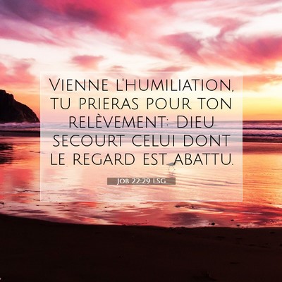 Picture 07 - Job 22:29 LSG - Vienne l'humiliation, tu prieras pour ton - Bible Verse Picture