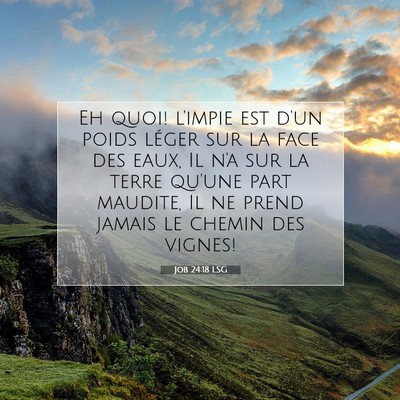 Picture 07 - Job 24:18 LSG - Eh quoi! l'impie est d'un poids léger sur la - Bible Verse Picture