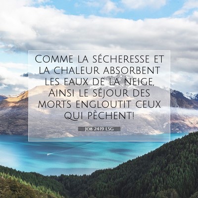 Picture 07 - Job 24:19 LSG - Comme la sécheresse et la chaleur absorbent les - Bible Verse Picture