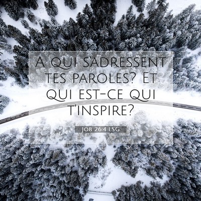 Picture 07 - Job 26:4 LSG - A qui s'adressent tes paroles? Et qui est-ce qui - Bible Verse Picture