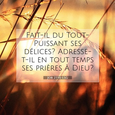 Picture 07 - Job 27:10 LSG - Fait-il du Tout-Puissant ses délices? - Bible Verse Picture