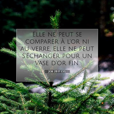 Picture 07 - Job 28:17 LSG - Elle ne peut se comparer à l'or ni au verre, - Bible Verse Picture