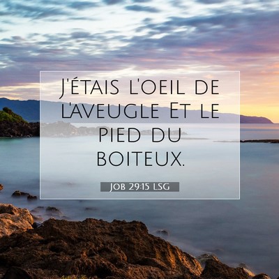Picture 07 - Job 29:15 LSG - J'étais l'oeil de l'aveugle Et le pied du - Bible Verse Picture