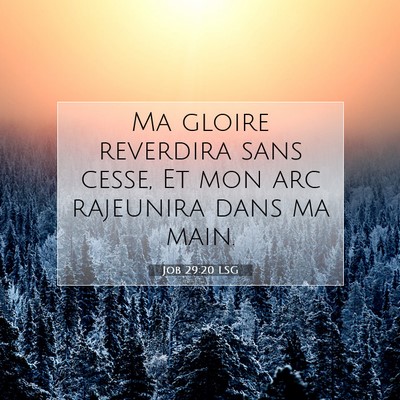 Picture 07 - Job 29:20 LSG - Ma gloire reverdira sans cesse, Et mon arc - Bible Verse Picture