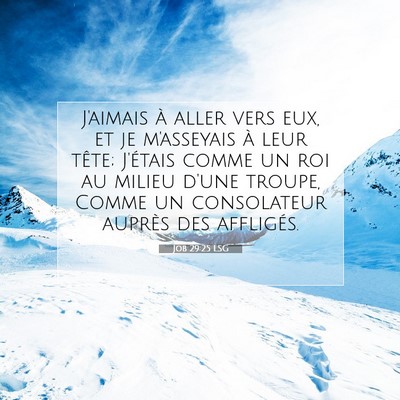 Picture 07 - Job 29:25 LSG - J'aimais à aller vers eux, et je m'asseyais à - Bible Verse Picture