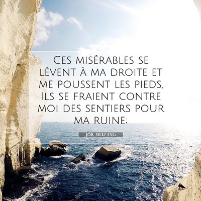 Picture 07 - Job 30:12 LSG - Ces misérables se lèvent à ma droite et me - Bible Verse Picture