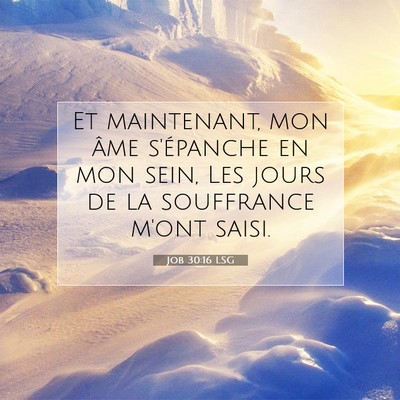 Picture 07 - Job 30:16 LSG - Et maintenant, mon âme s'épanche en mon sein, - Bible Verse Picture