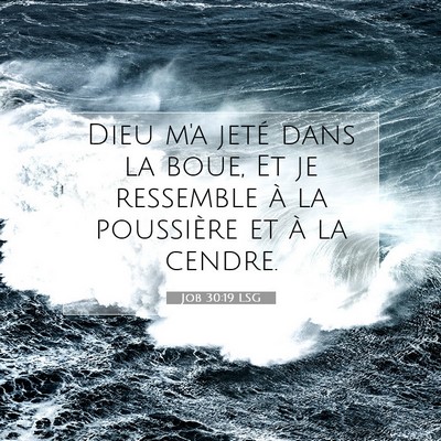 Picture 07 - Job 30:19 LSG - Dieu m'a jeté dans la boue, Et je ressemble à - Bible Verse Picture