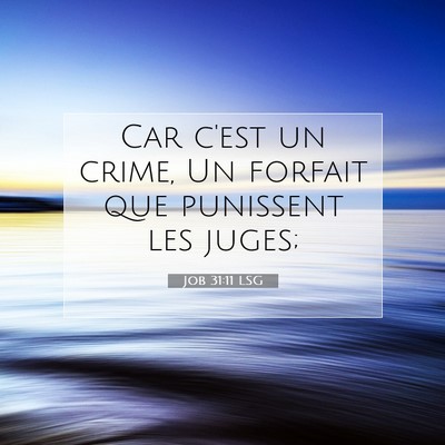 Picture 07 - Job 31:11 LSG - Car c'est un crime, Un forfait que punissent les - Bible Verse Picture