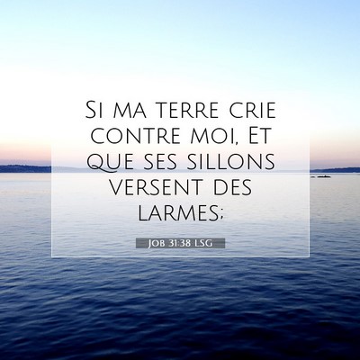Picture 07 - Job 31:38 LSG - Si ma terre crie contre moi, Et que ses sillons - Bible Verse Picture