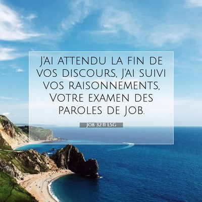 Picture 07 - Job 32:11 LSG - J'ai attendu la fin de vos discours, J'ai suivi - Bible Verse Picture