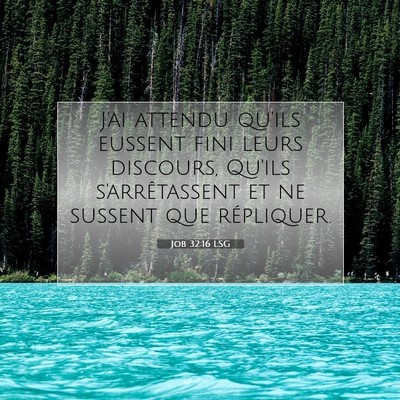 Picture 07 - Job 32:16 LSG - J'ai attendu qu'ils eussent fini leurs discours, - Bible Verse Picture