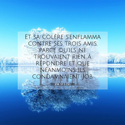 Picture 07 - Job 32:3 LSG - Et sa colère s'enflamma contre ses trois amis, - Bible Verse Picture