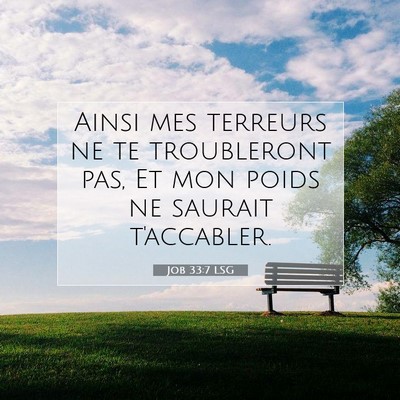 Picture 07 - Job 33:7 LSG - Ainsi mes terreurs ne te troubleront pas, Et mon - Bible Verse Picture