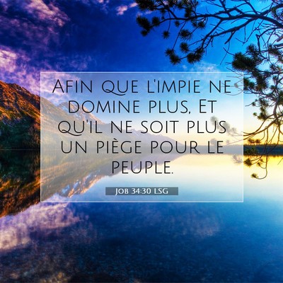 Picture 07 - Job 34:30 LSG - Afin que l'impie ne domine plus, Et qu'il ne soit - Bible Verse Picture