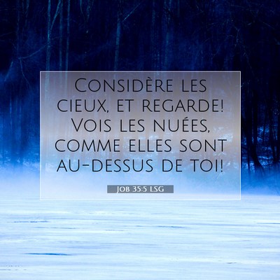 Picture 07 - Job 35:5 LSG - Considère les cieux, et regarde! Vois les - Bible Verse Picture