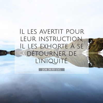 Picture 07 - Job 36:10 LSG - Il les avertit pour leur instruction, Il les - Bible Verse Picture