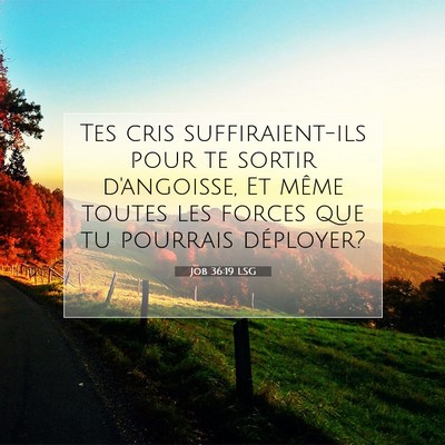 Picture 07 - Job 36:19 LSG - Tes cris suffiraient-ils pour te sortir - Bible Verse Picture