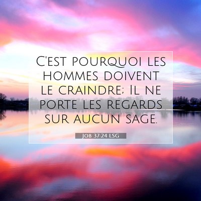 Picture 07 - Job 37:24 LSG - C'est pourquoi les hommes doivent le craindre; Il - Bible Verse Picture