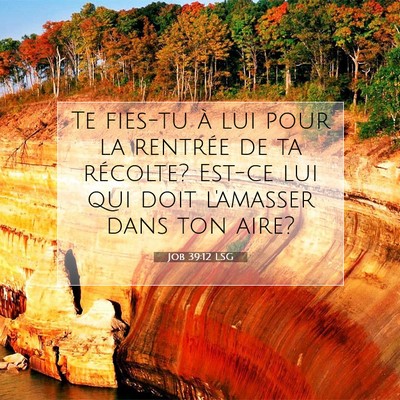 Picture 07 - Job 39:12 LSG - Te fies-tu à lui pour la rentrée de ta - Bible Verse Picture