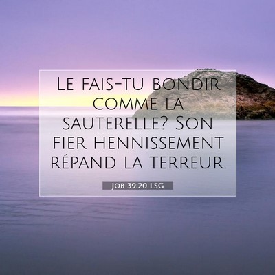 Picture 07 - Job 39:20 LSG - Le fais-tu bondir comme la sauterelle? Son fier - Bible Verse Picture
