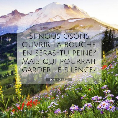 Picture 07 - Job 4:2 LSG - Si nous osons ouvrir la bouche, en seras-tu - Bible Verse Picture