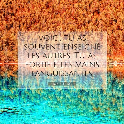 Picture 07 - Job 4:3 LSG - Voici, tu as souvent enseigné les autres, Tu as - Bible Verse Picture