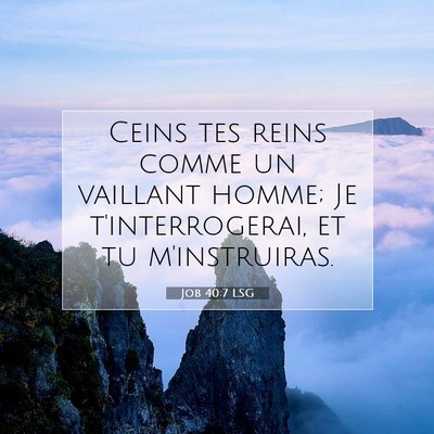 Picture 07 - Job 40:7 LSG - Ceins tes reins comme un vaillant homme; Je - Bible Verse Picture