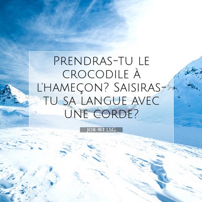 Picture 07 - Job 41:1 LSG - Prendras-tu le crocodile à l'hameçon? - Bible Verse Picture