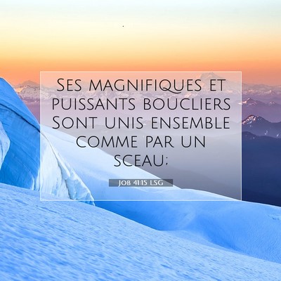 Picture 07 - Job 41:15 LSG - Ses magnifiques et puissants boucliers Sont unis - Bible Verse Picture