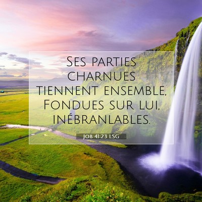Picture 07 - Job 41:23 LSG - Ses parties charnues tiennent ensemble, Fondues - Bible Verse Picture