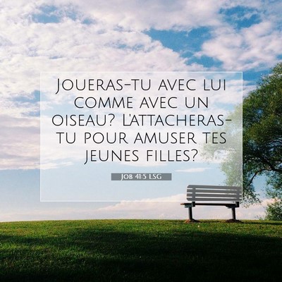 Picture 07 - Job 41:5 LSG - Joueras-tu avec lui comme avec un oiseau? - Bible Verse Picture