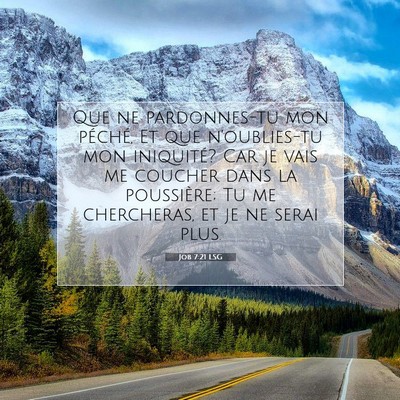 Picture 07 - Job 7:21 LSG - Que ne pardonnes-tu mon péché, Et que - Bible Verse Picture