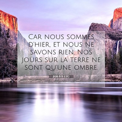 Picture 07 - Job 8:9 LSG - Car nous sommes d'hier, et nous ne savons rien, - Bible Verse Picture