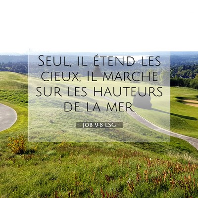 Picture 07 - Job 9:8 LSG - Seul, il étend les cieux, Il marche sur les - Bible Verse Picture