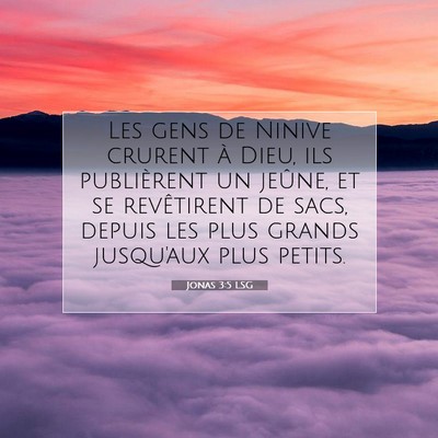 Picture 07 - Jonas 3:5 LSG - Les gens de Ninive crurent à Dieu, ils - Bible Verse Picture