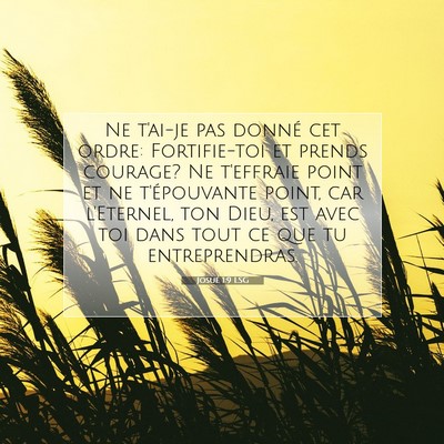 Picture 07 - Josué 1:9 LSG - Ne t'ai-je pas donné cet ordre: Fortifie-toi et - Bible Verse Picture
