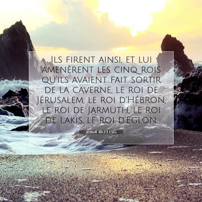Picture 07 - Josué 10:23 LSG - Ils firent ainsi, et lui amenèrent les cinq rois - Bible Verse Picture