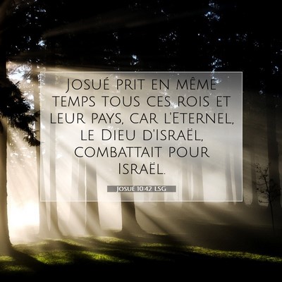 Picture 07 - Josué 10:42 LSG - Josué prit en même temps tous ces rois et leur - Bible Verse Picture
