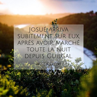 Picture 07 - Josué 10:9 LSG - Josué arriva subitement sur eux, après avoir - Bible Verse Picture