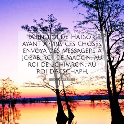 Picture 07 - Josué 11:1 LSG - Jabin, roi de Hatsor, ayant appris ces choses, - Bible Verse Picture